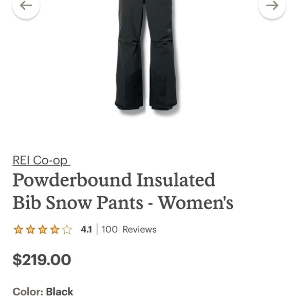 REI bib snow pants
New w/ out tags - Picture 3 of 3